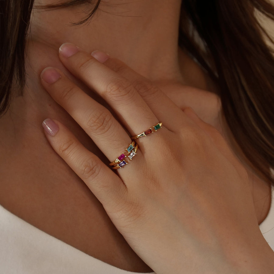 Lovecriana Dainty Birthstone Ring