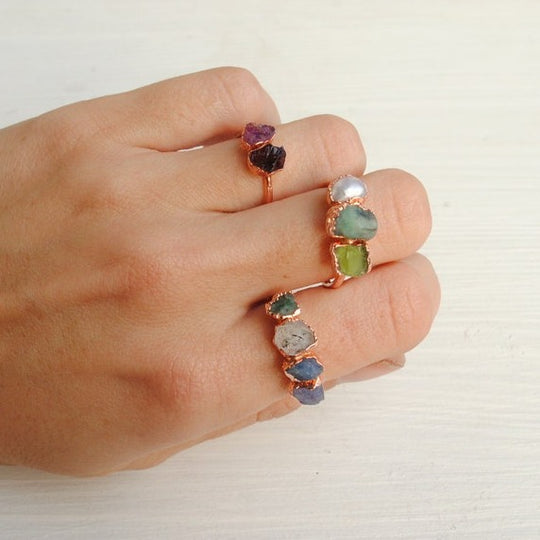Lovecriana Family Birthstone Ring-Rainbow