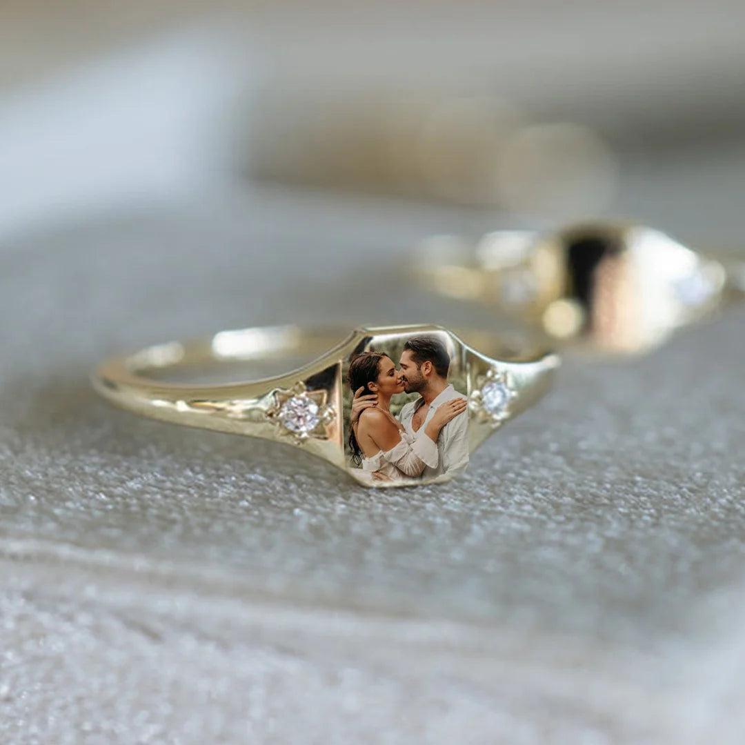Lovecriana Custom Photo &  Birthstone Ring