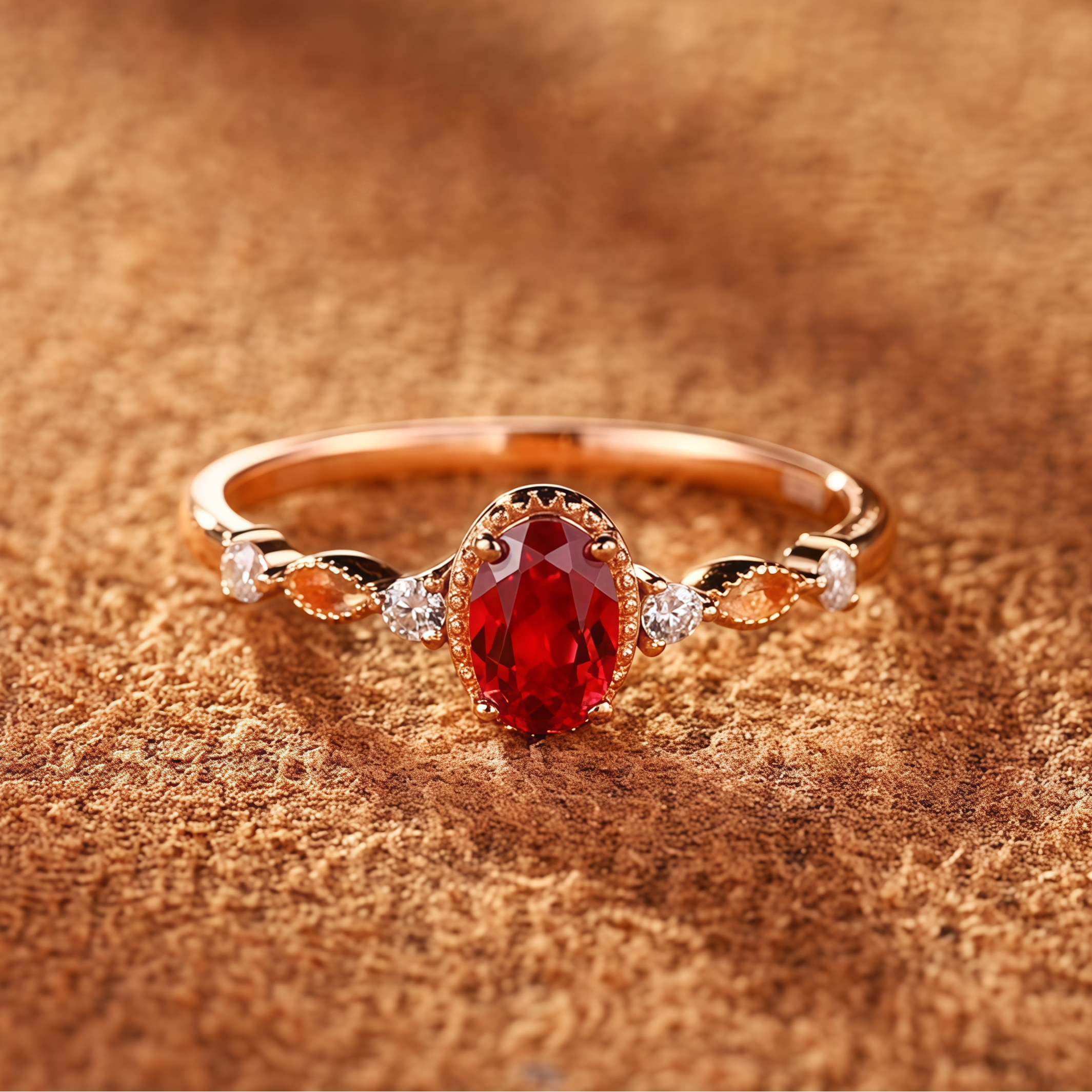 Rose Flame Ruby Ring