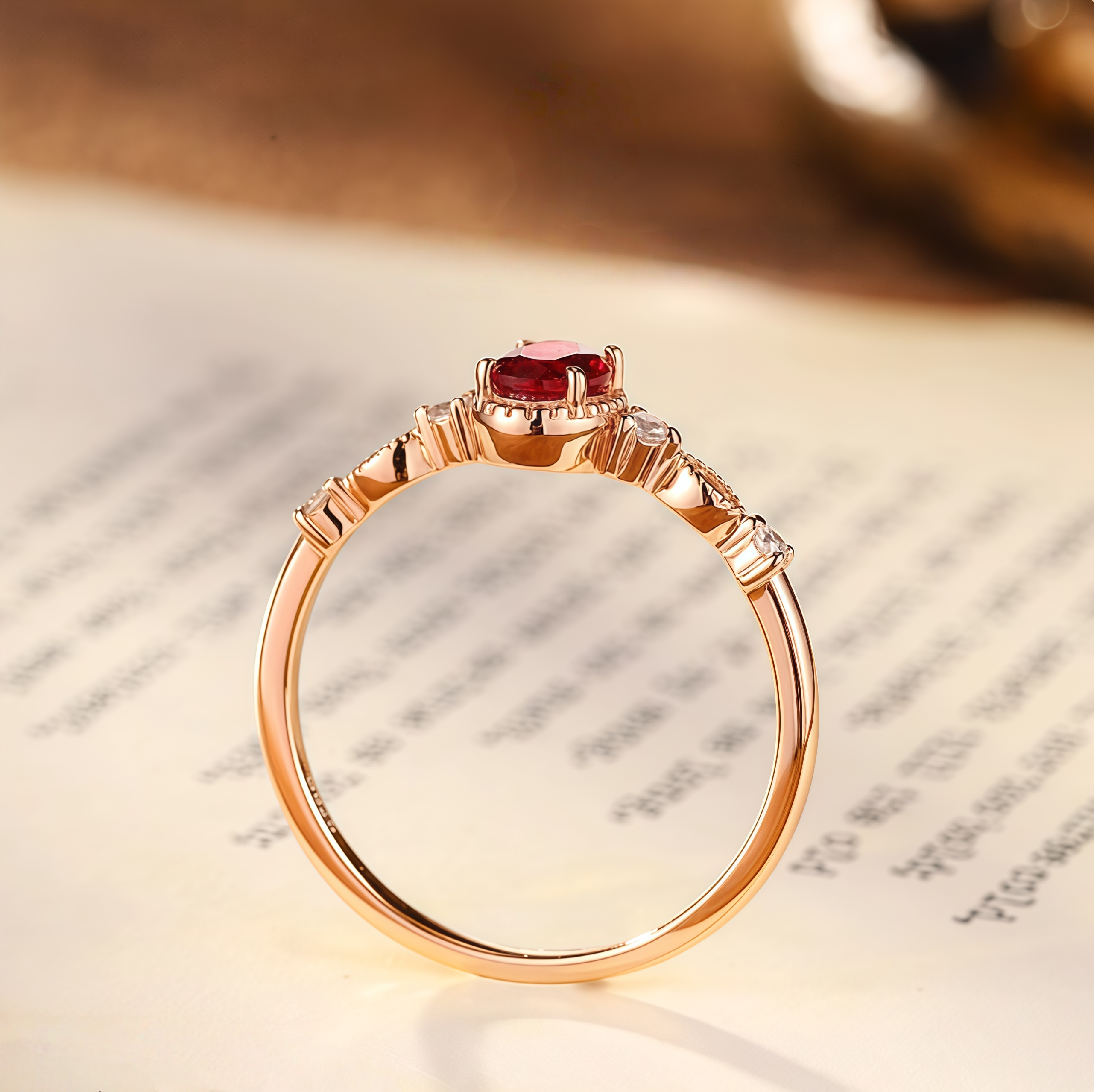 Rose Flame Ruby Ring