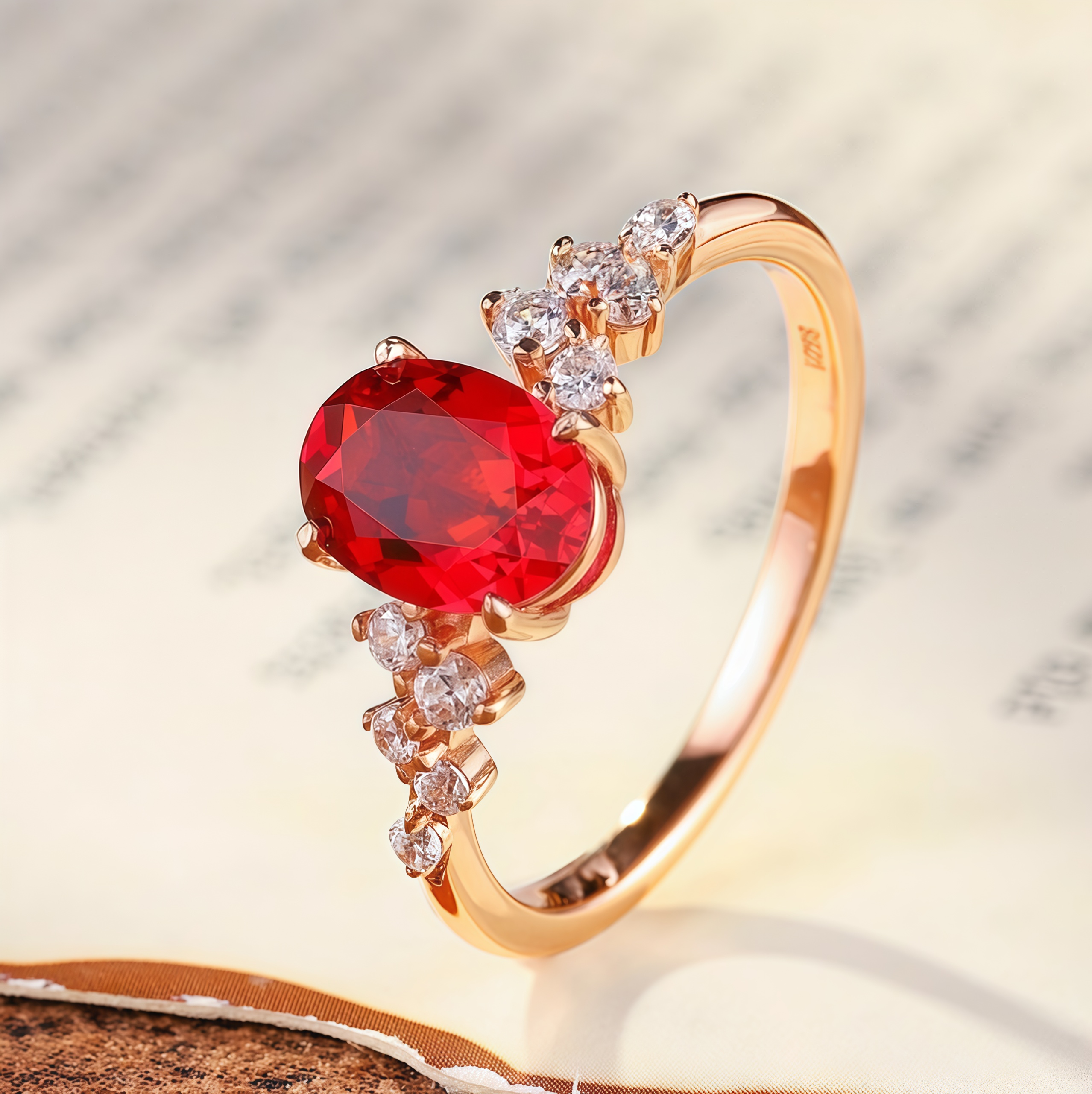 Crimson Star Language Ring