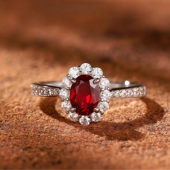 Royal Crimson Halo Ring