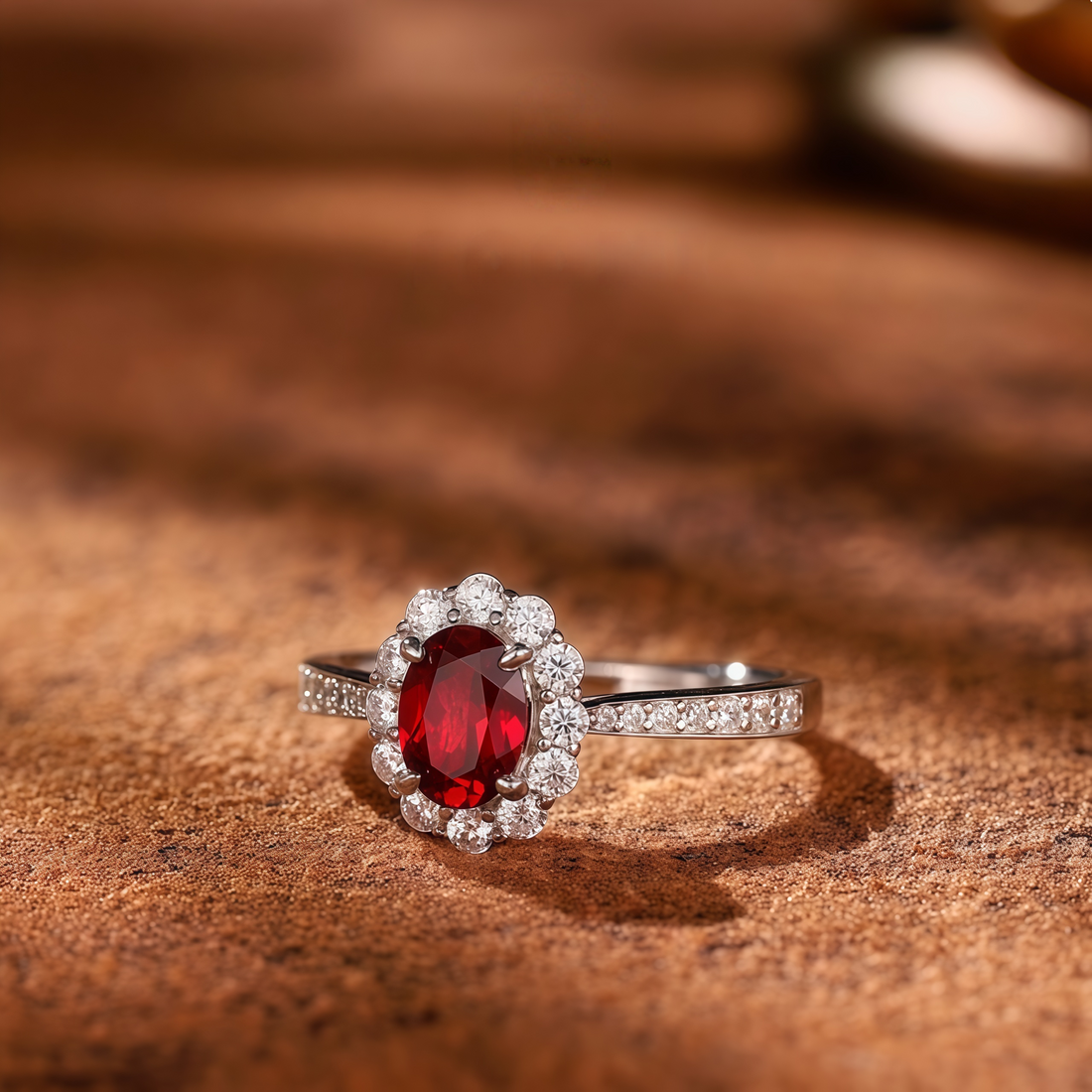 Royal Crimson Halo Ring