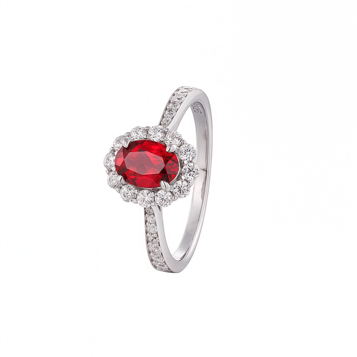 Royal Crimson Halo Ring