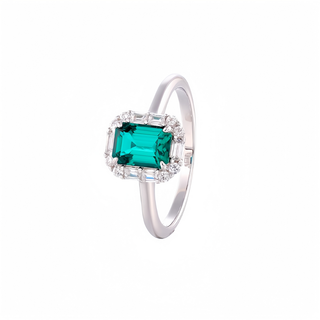 Emerald Halo Ring
