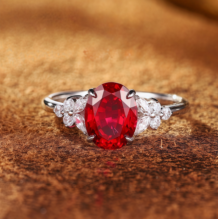 Petal Oval Ruby Ring