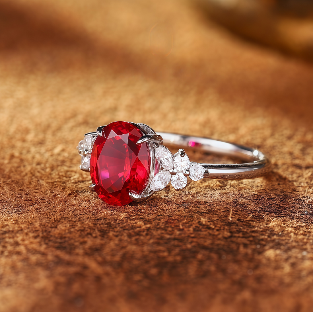 Petal Oval Ruby Ring