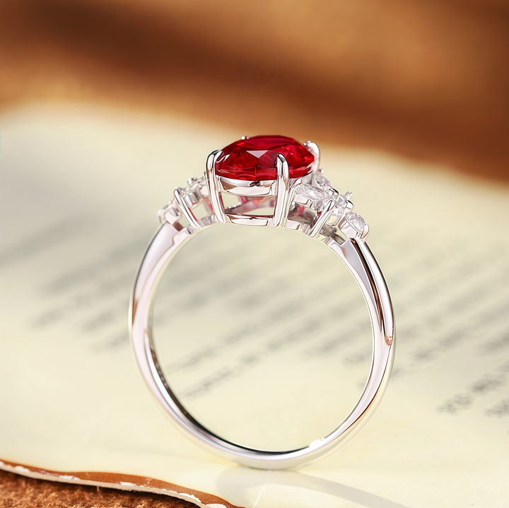 Petal Oval Ruby Ring