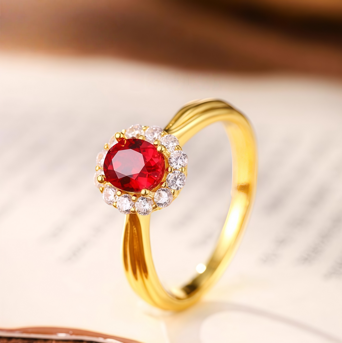 Royal Halo Ruby Ring