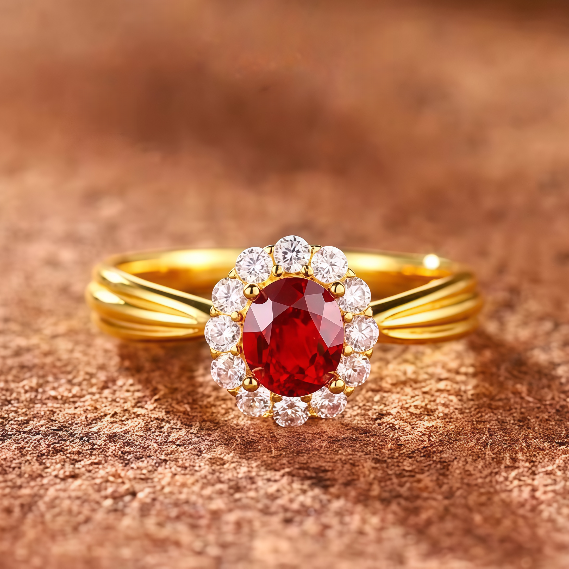 Royal Halo Ruby Ring