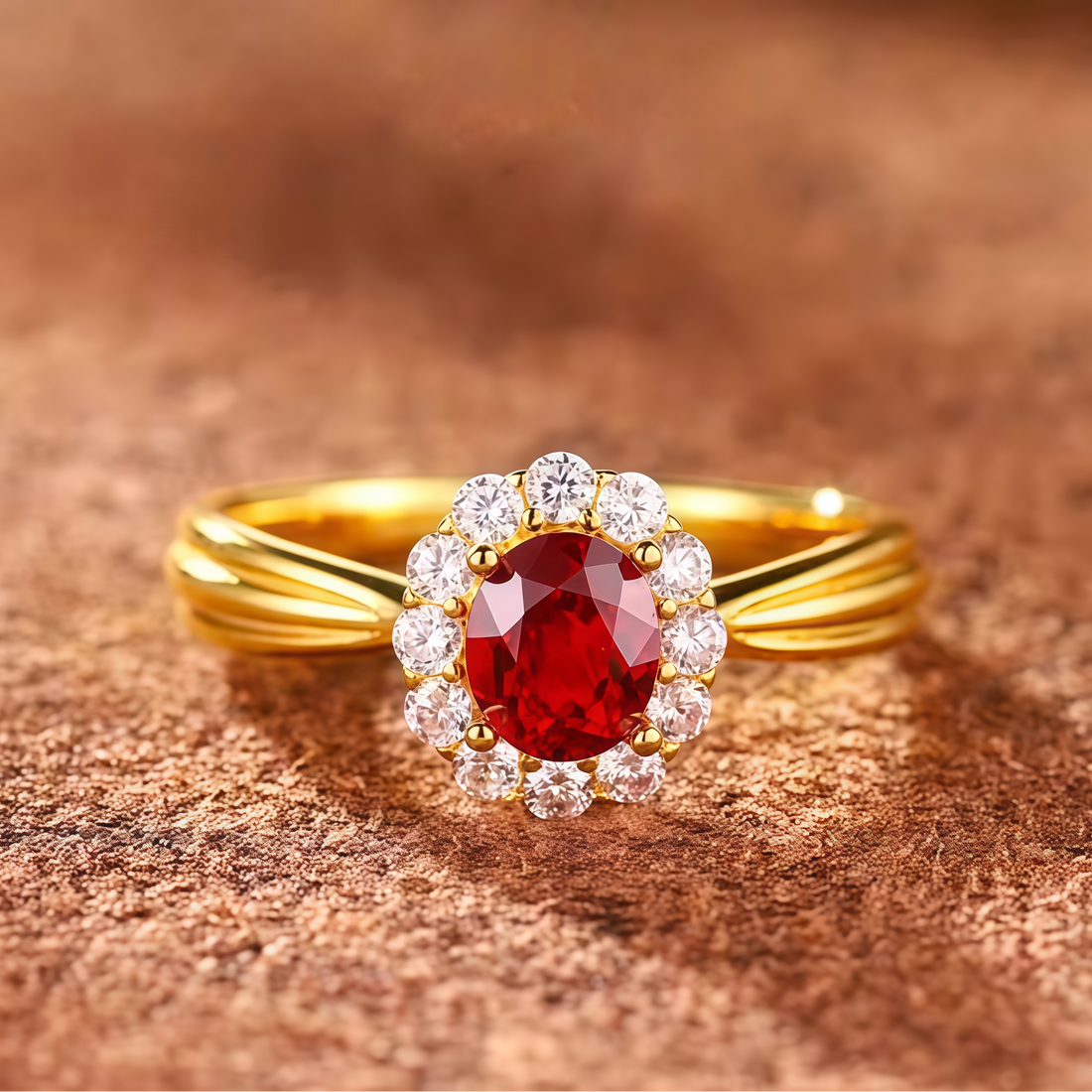 Royal Halo Ruby Ring