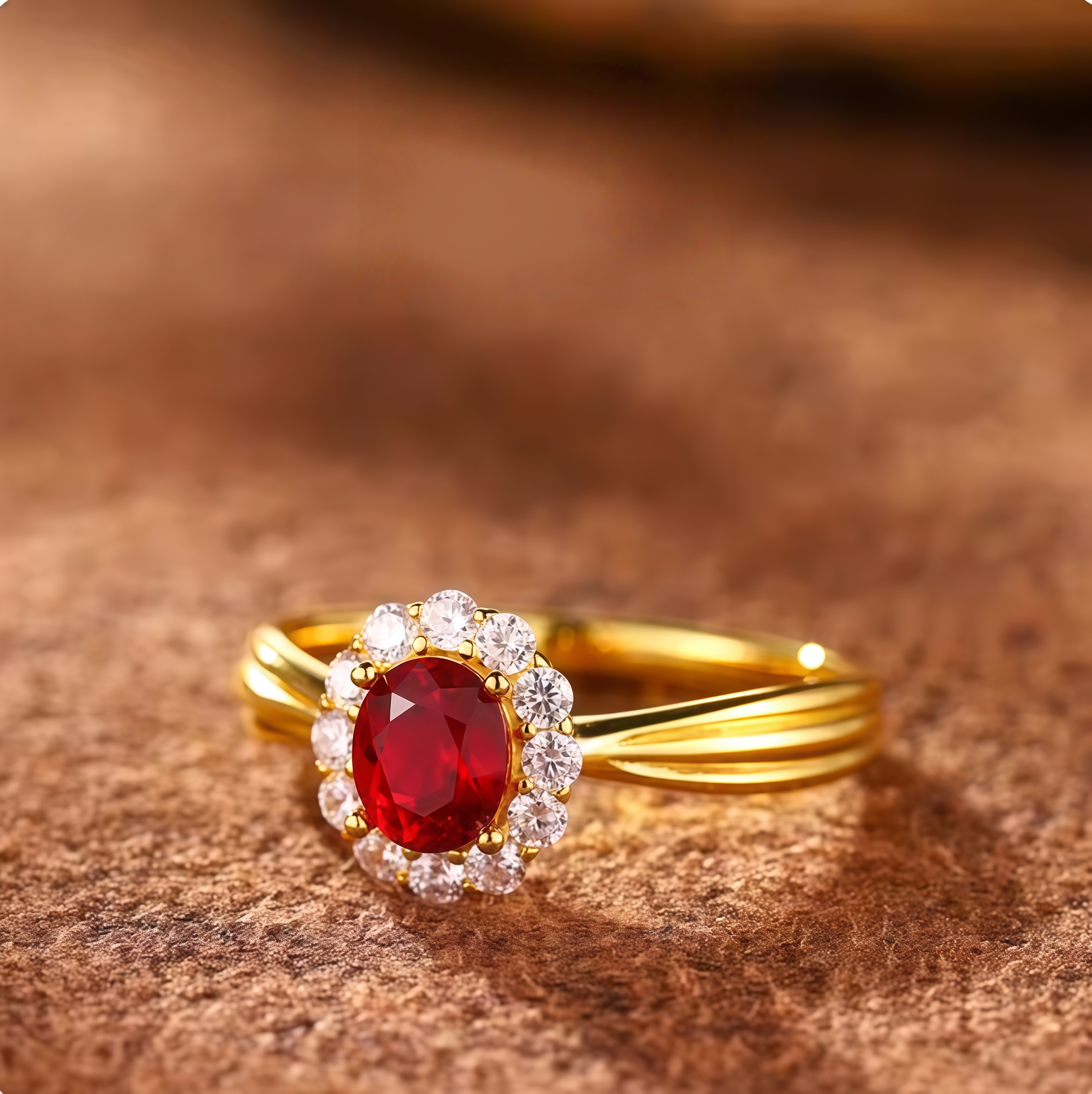 Royal Halo Ruby Ring