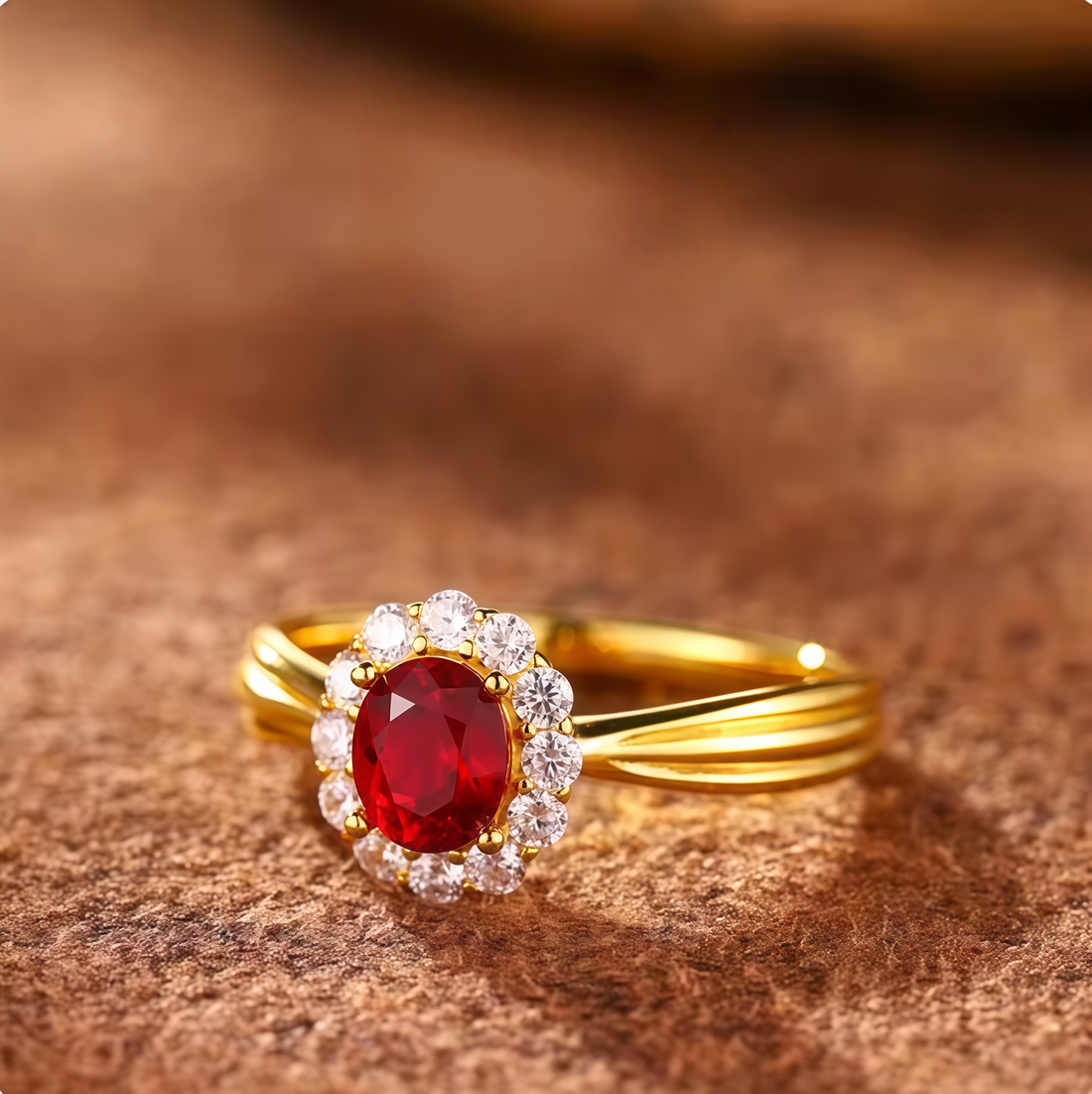 Royal Halo Ruby Ring