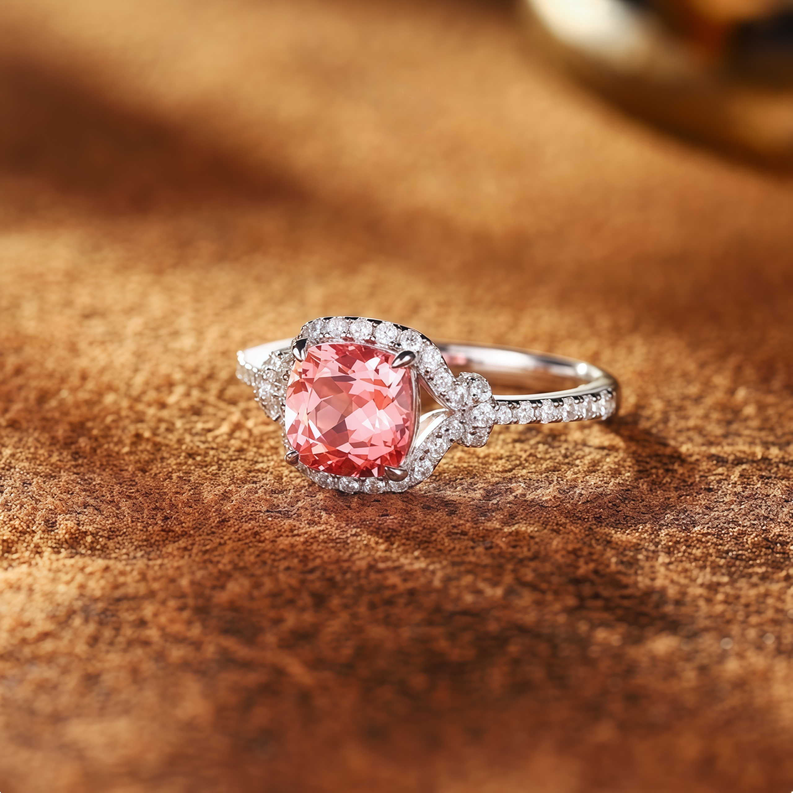 Cushion Cut Pink Radiance Ring