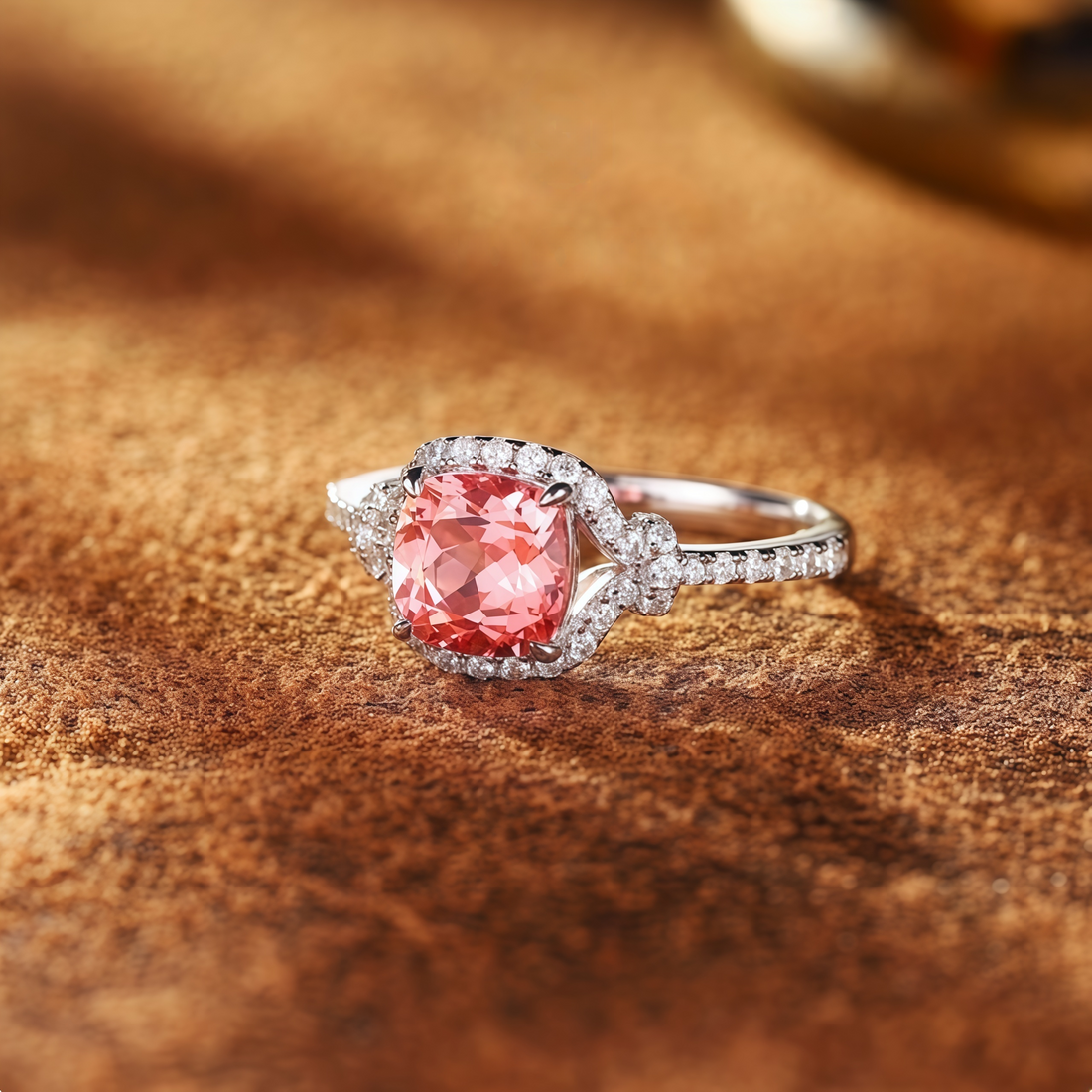 Cushion Cut Pink Radiance Ring