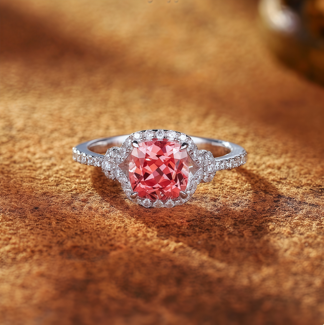 Cushion Cut Pink Radiance Ring