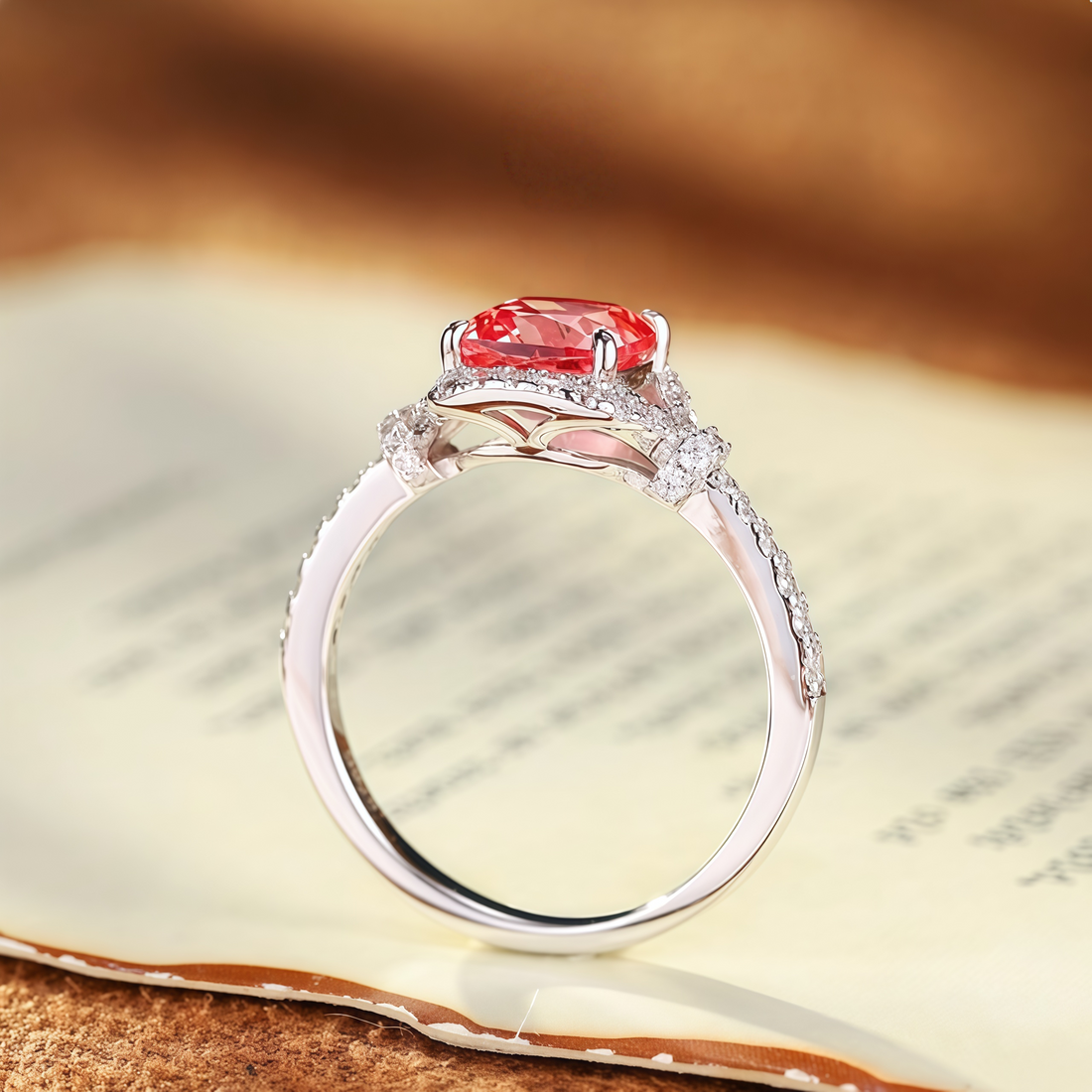 Cushion Cut Pink Radiance Ring