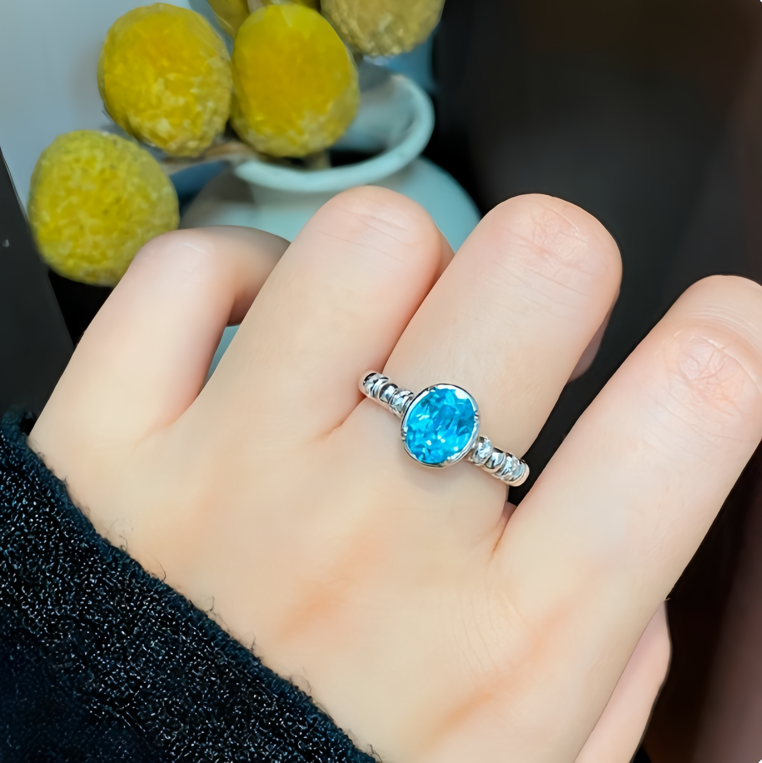 Bright Sea Blue Ring