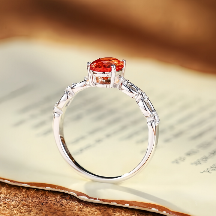 Orange Synthetic Vintage Chain link ring