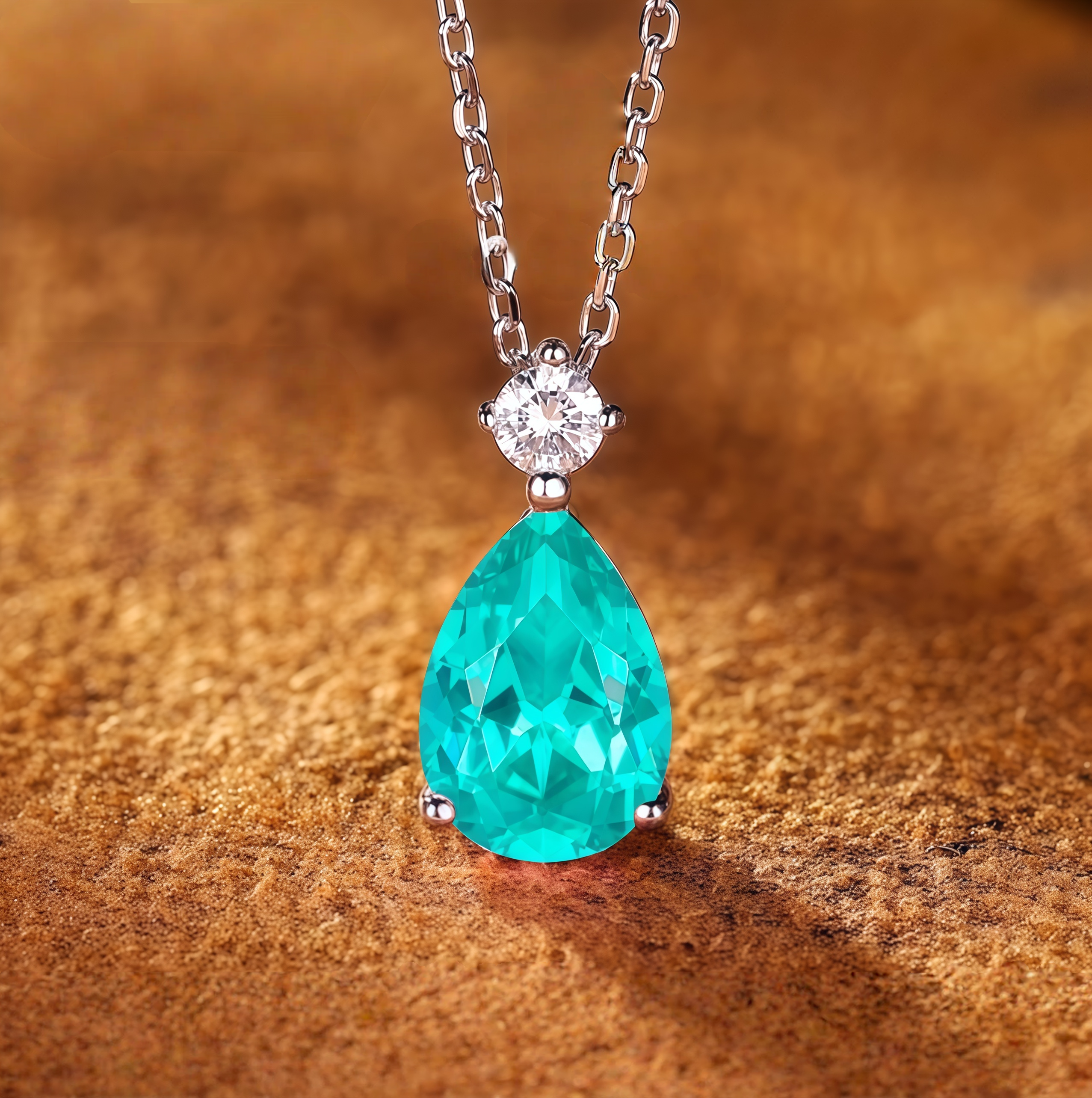 Heart of Ocean Teal Pear Necklace