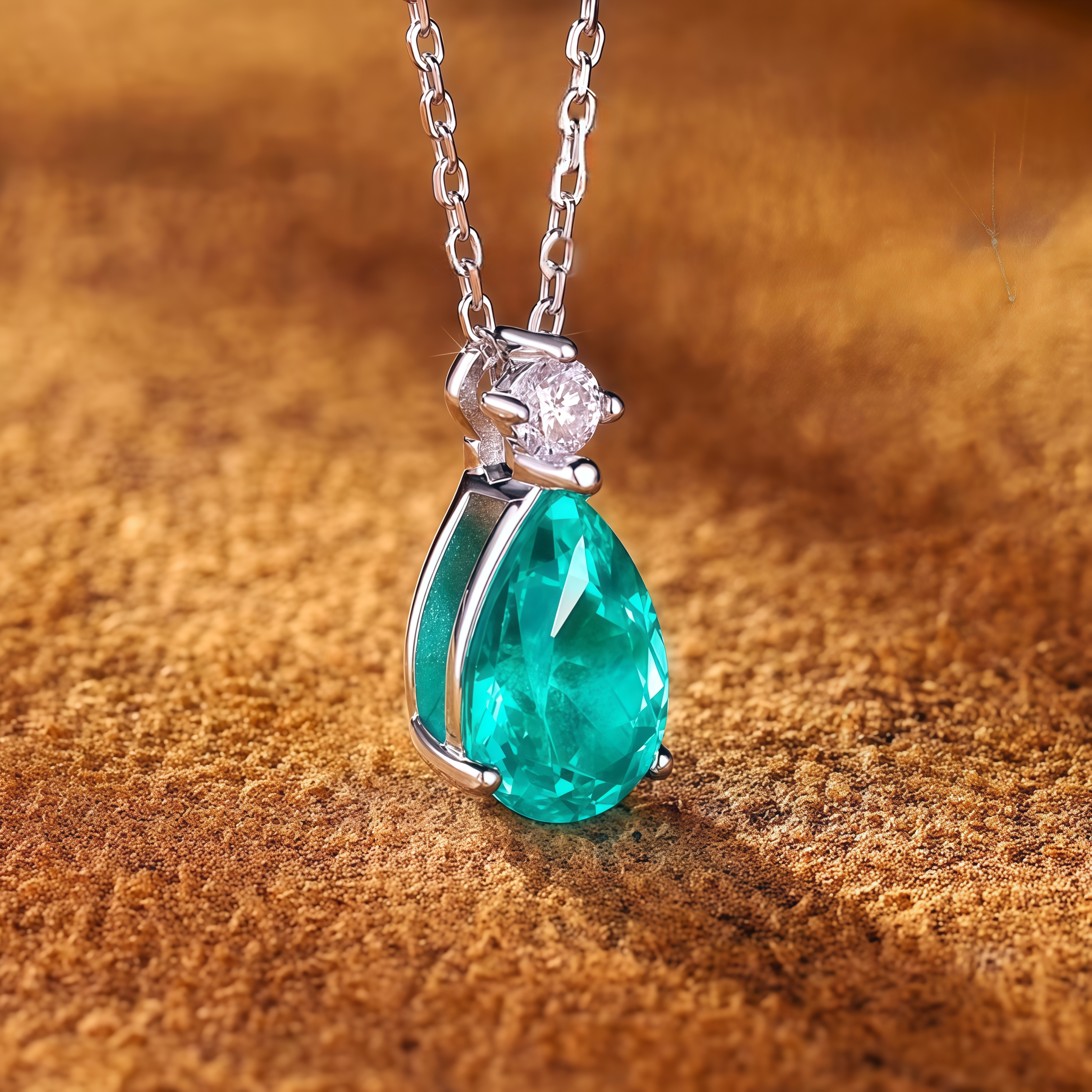 Heart of Ocean Teal Pear Necklace