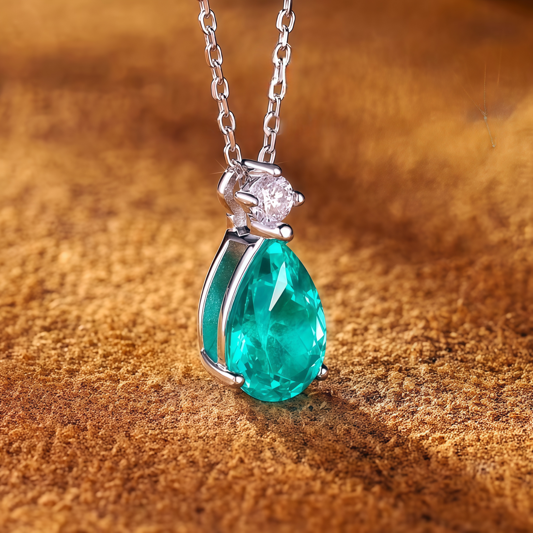 Heart of Ocean Teal Pear Necklace