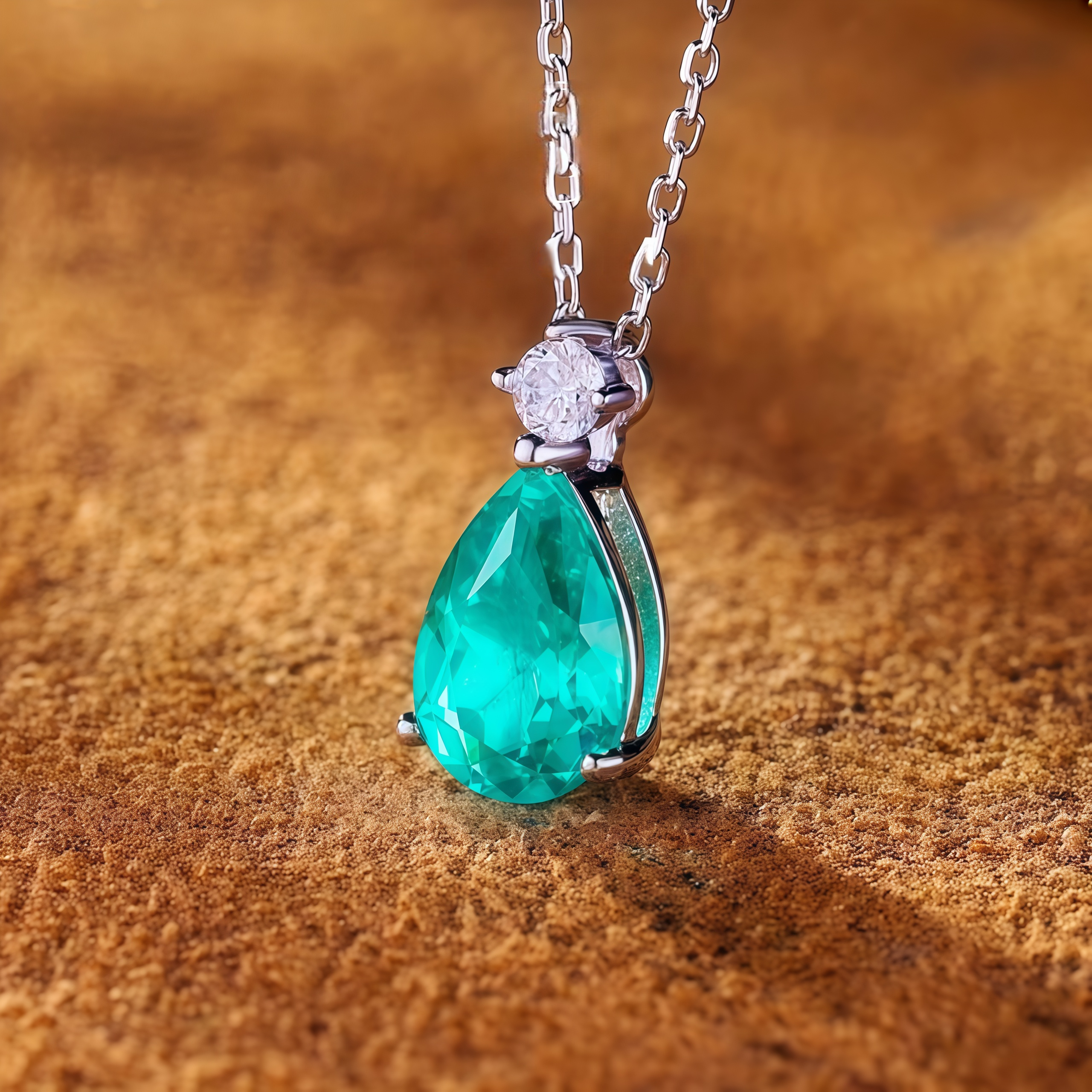 Heart of Ocean Teal Pear Necklace