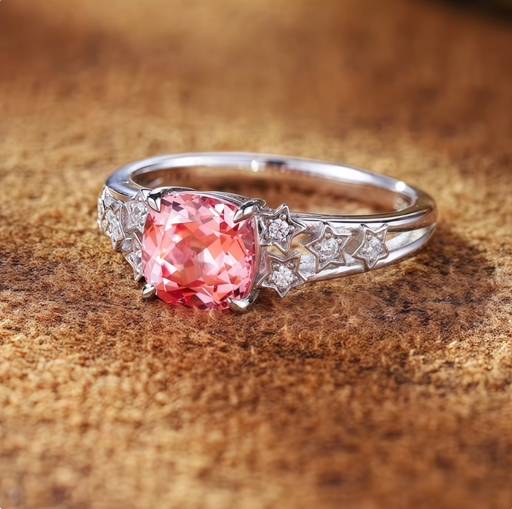 Star Blossom Pink Star Crown Ring