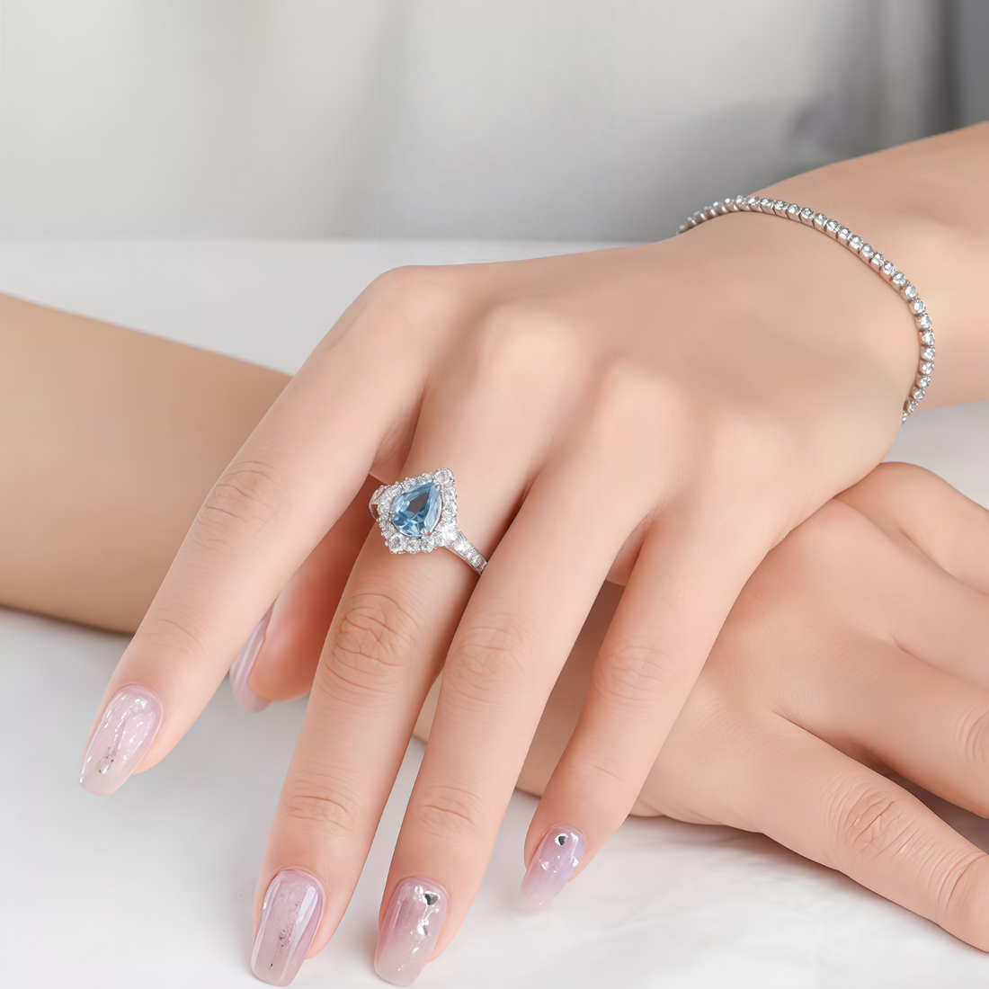 Ocean Star Halo Ring