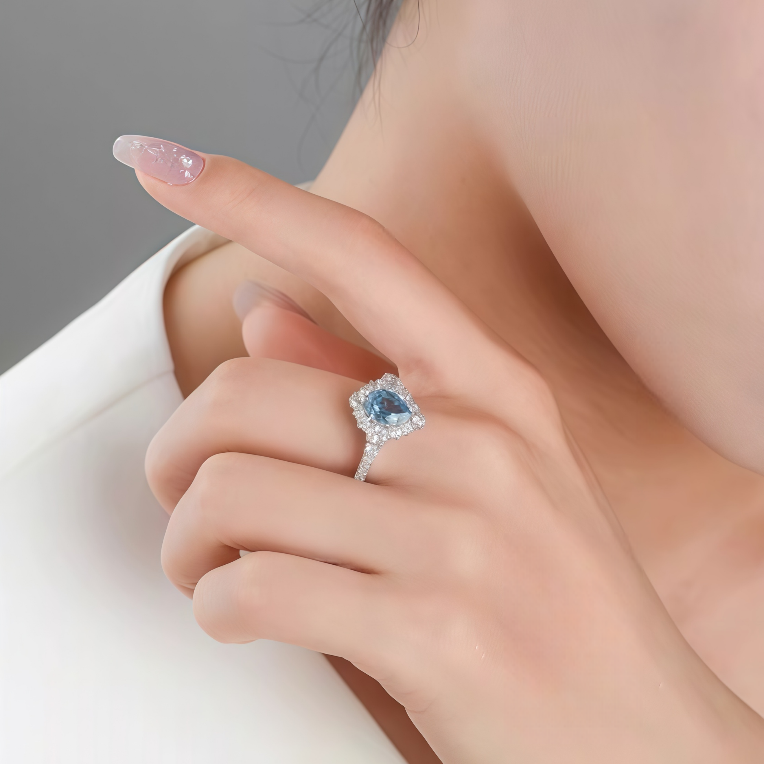 Ocean Star Halo Ring