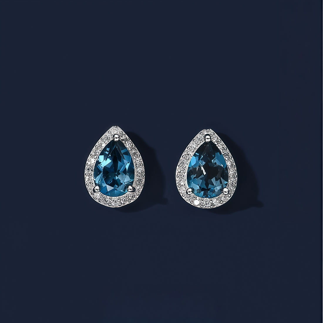 Tears of the Deep Sea - Pear-shaped Earrings