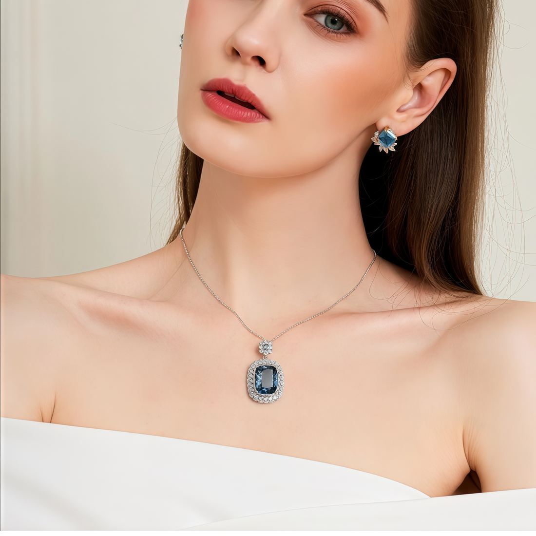 Heart of the Deep Sea - Natural Topaz Necklace