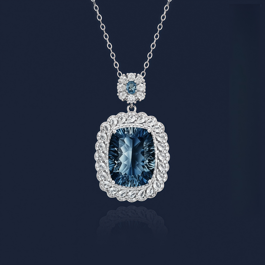 Heart of the Deep Sea - Natural Topaz Necklace