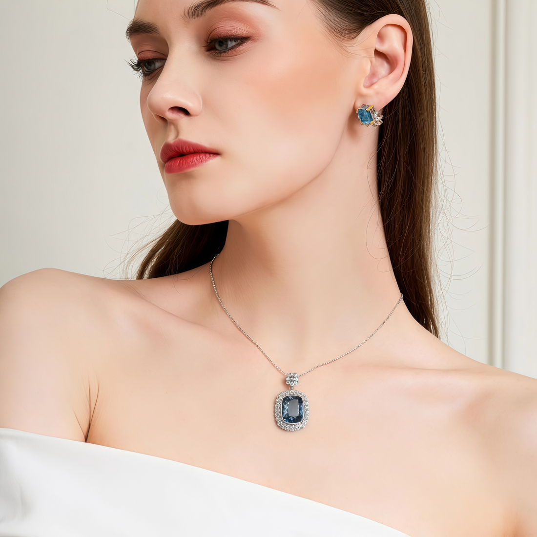 Heart of the Deep Sea - Natural Topaz Necklace