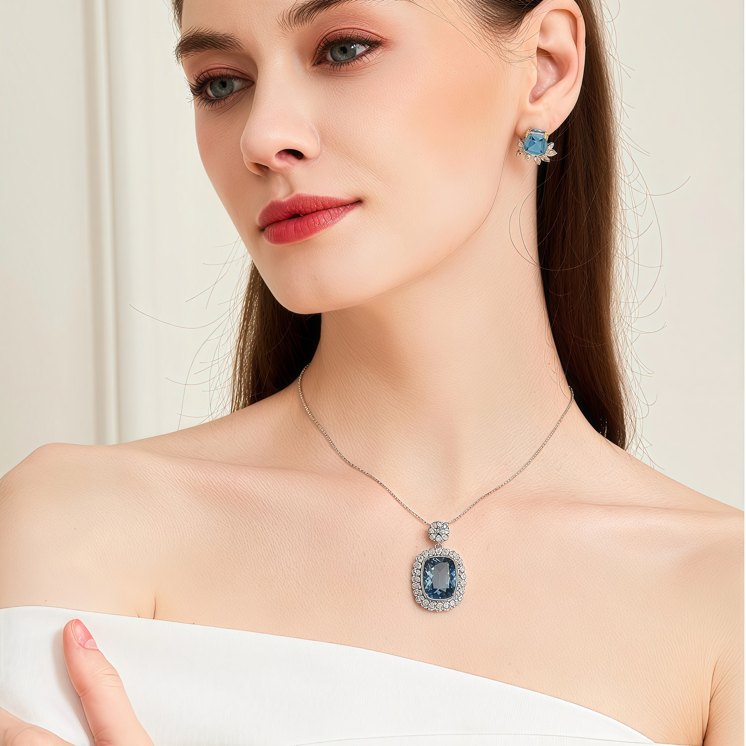 Heart of the Deep Sea - Natural Topaz Necklace