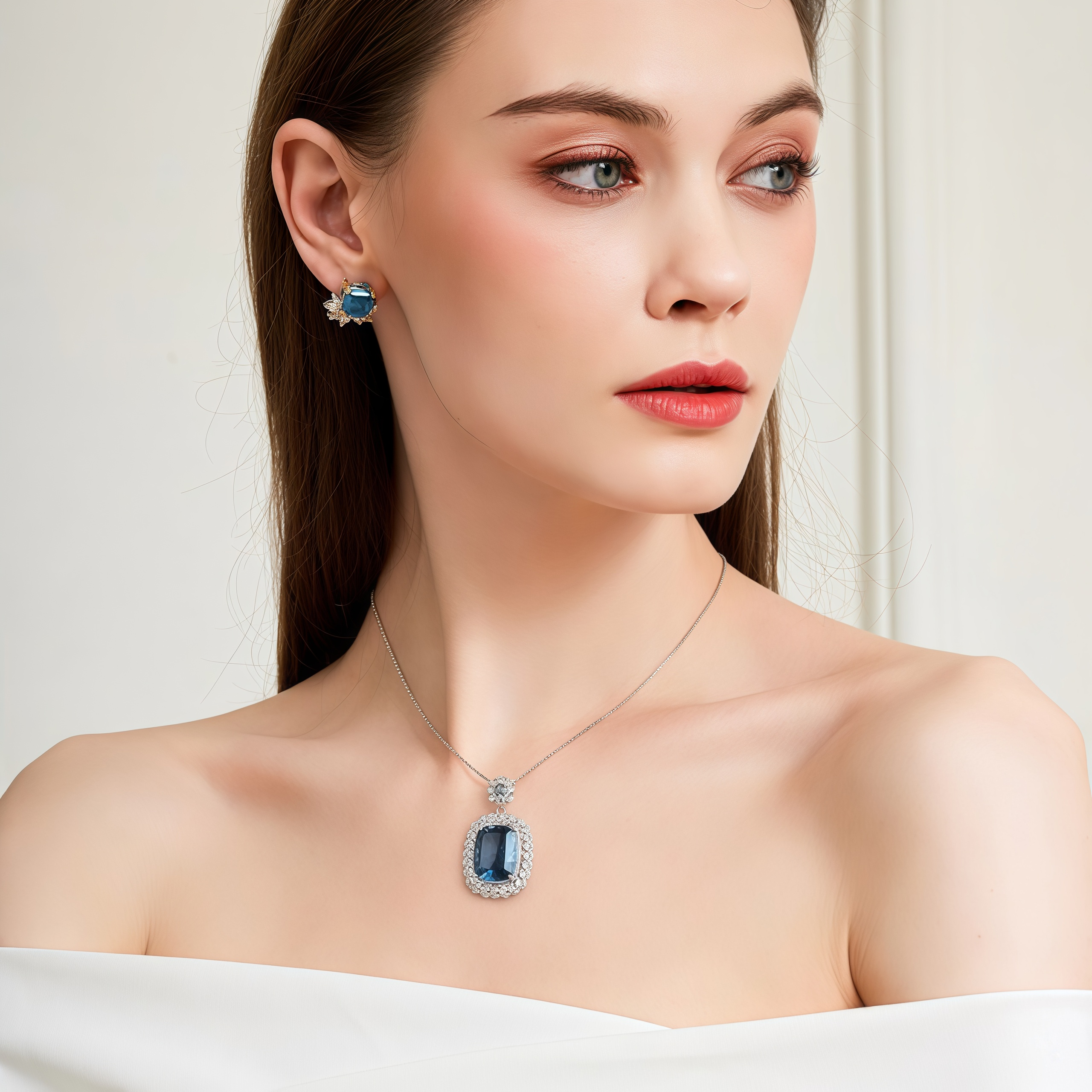 Heart of the Deep Sea - Natural Topaz Necklace