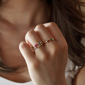 Lovecriana Dainty Birthstone Ring