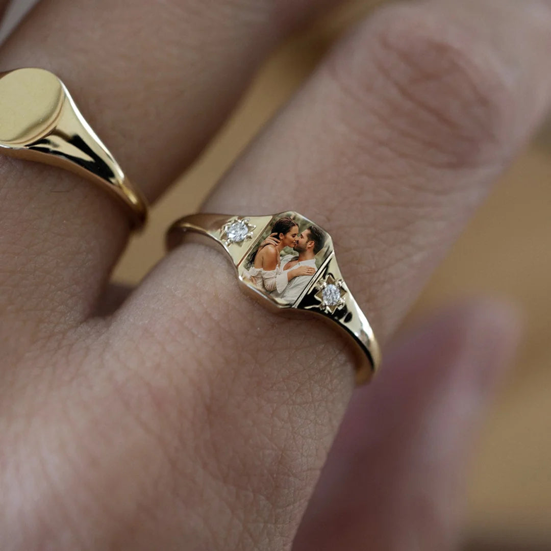 Lovecriana Custom Photo &  Birthstone Ring