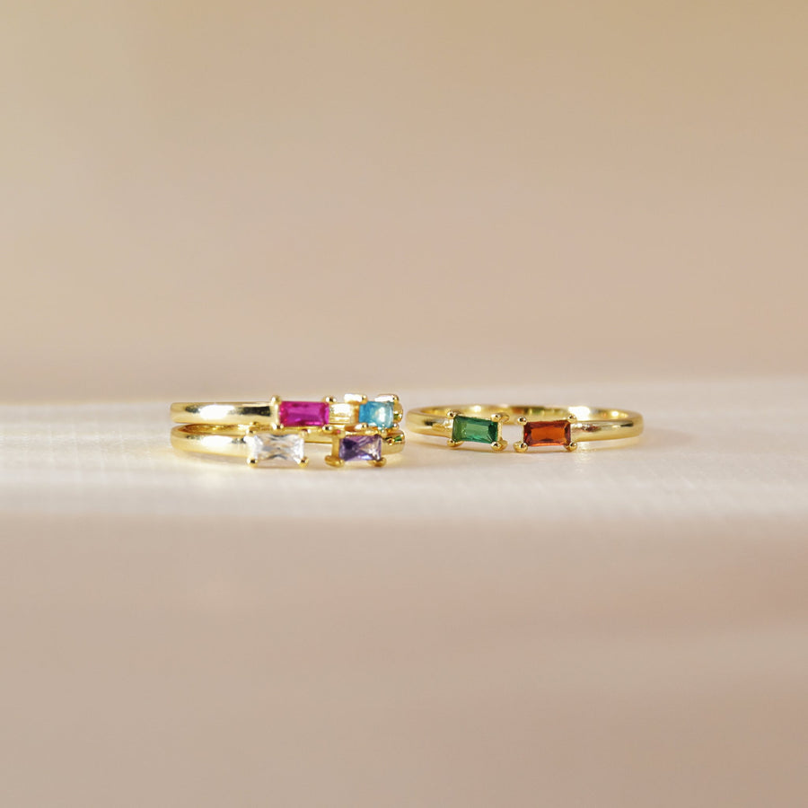 Lovecriana Dainty Birthstone Ring