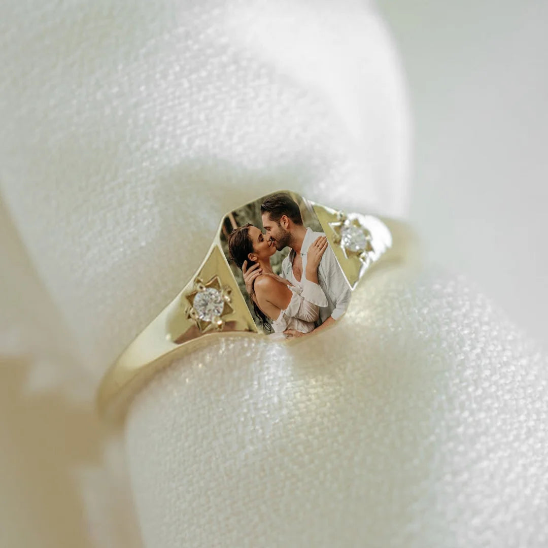 Lovecriana Custom Photo &  Birthstone Ring