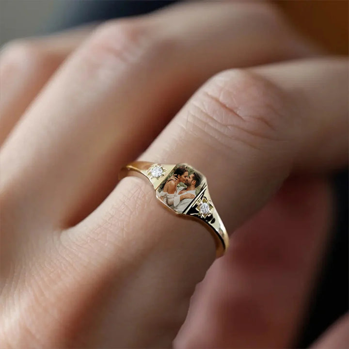 Lovecriana Custom Photo &  Birthstone Ring