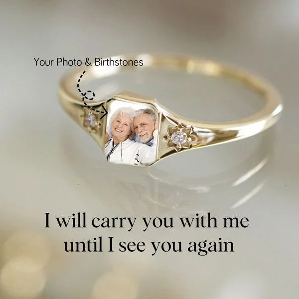 Lovecriana Custom Photo &  Birthstone Ring
