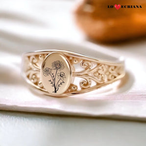 Lovecriana Custom Birthflowers Family Ring