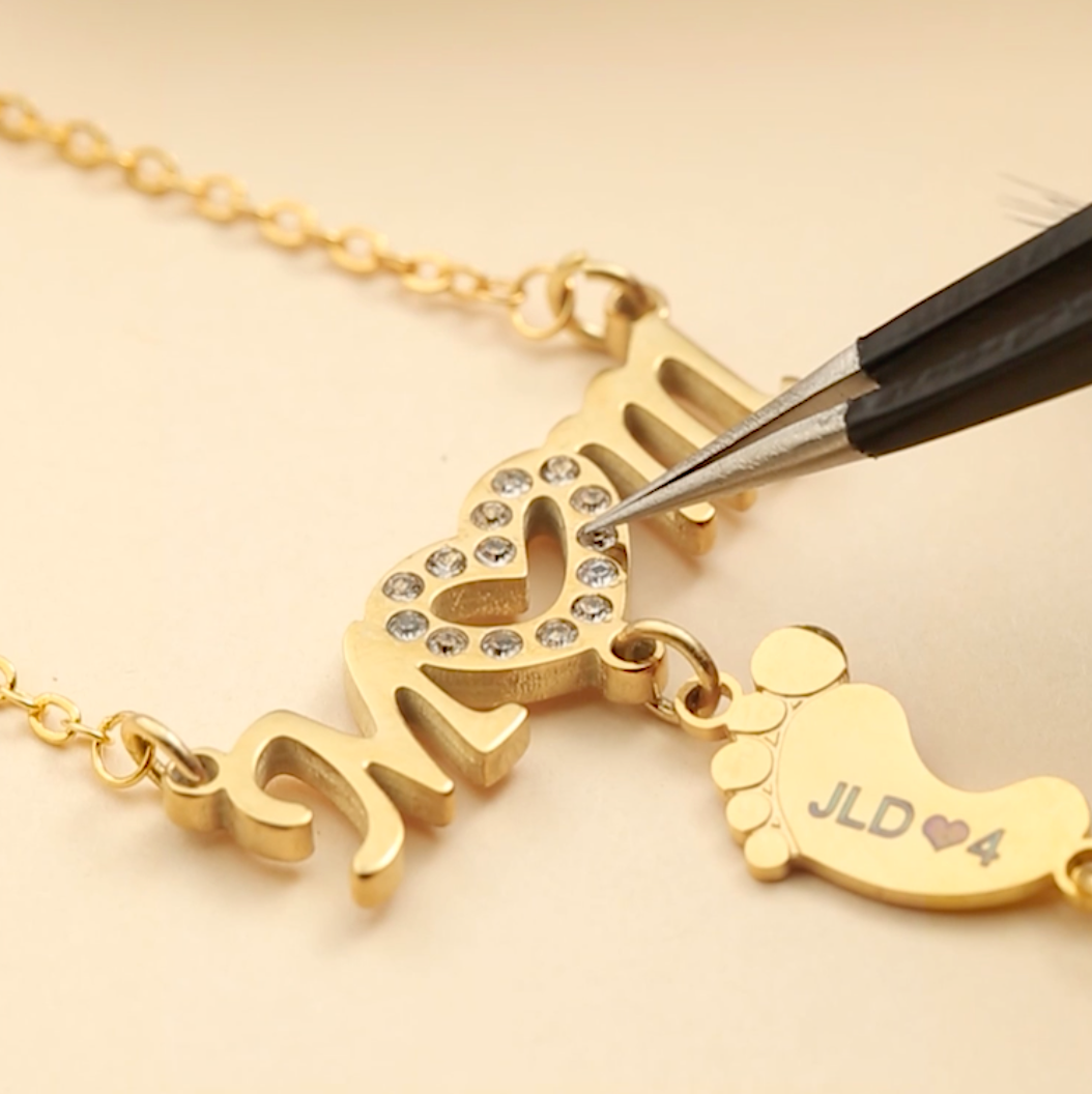 Lovecriana Personalized Feet Necklace with Name