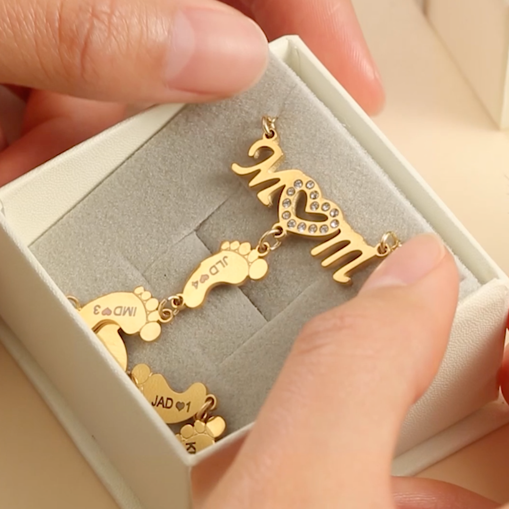 Lovecriana Personalized Feet Necklace with Name