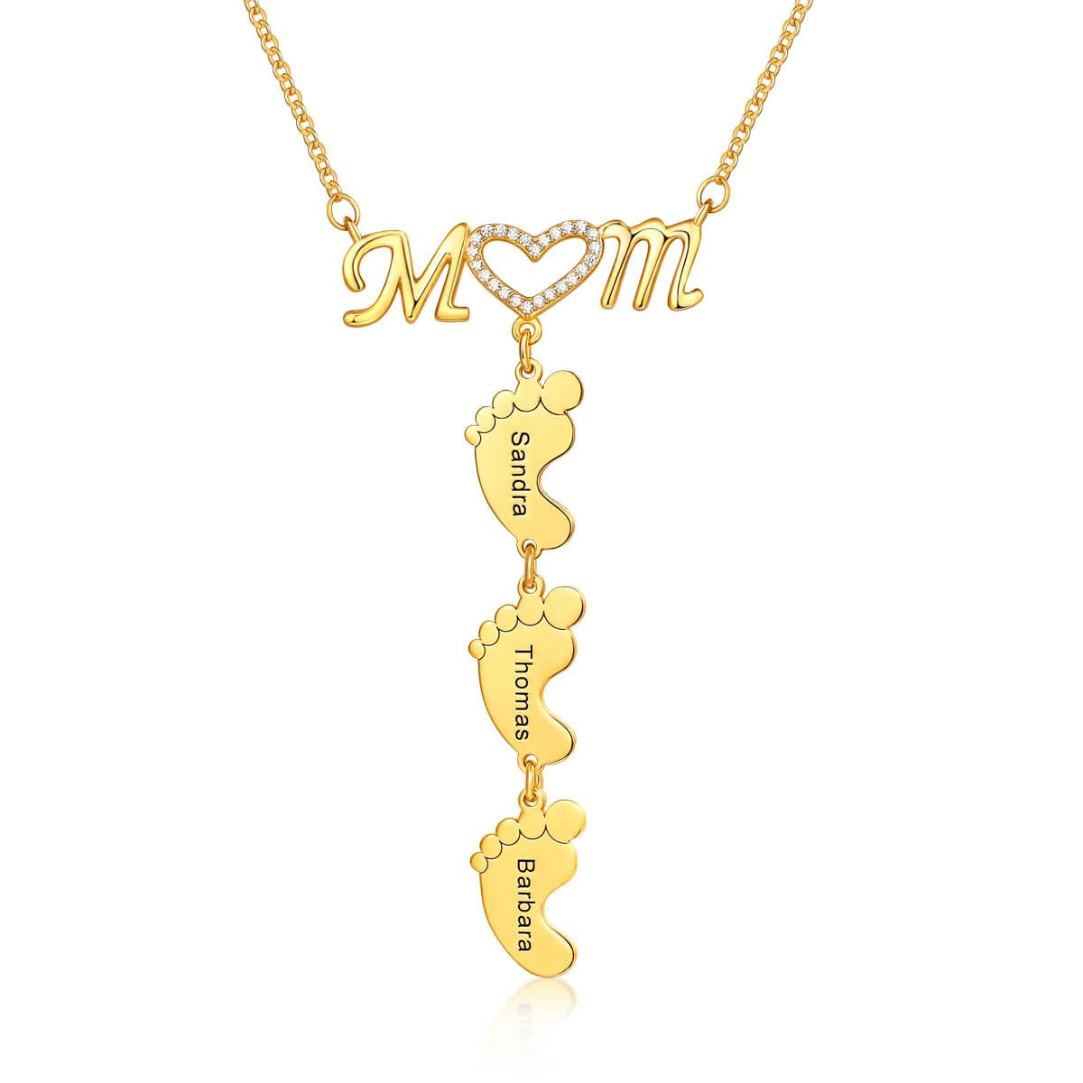 Lovecriana Personalized Feet Necklace with Name