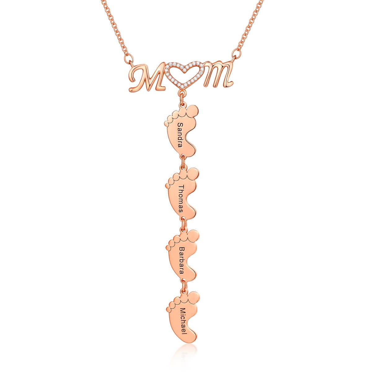 Lovecriana Personalized Feet Necklace with Name