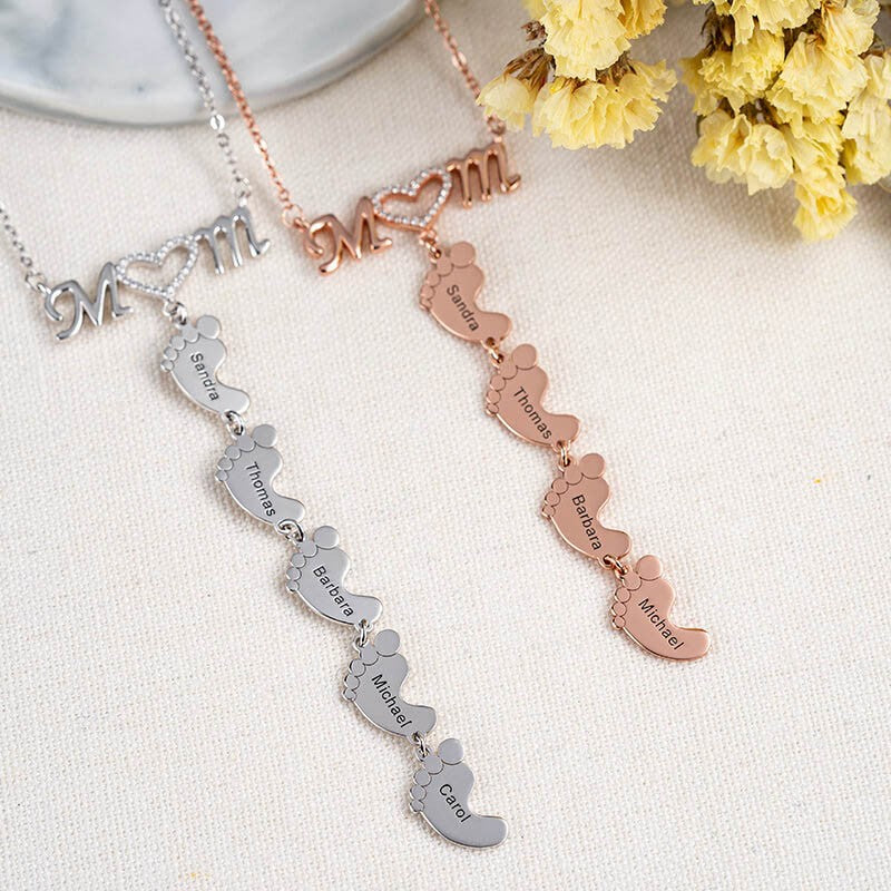 Lovecriana Personalized Feet Necklace with Name