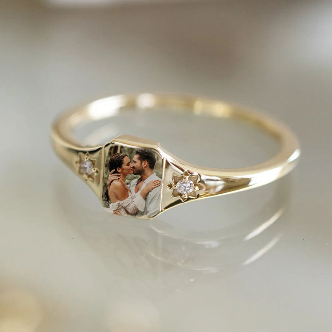 Lovecriana Custom Photo &  Birthstone Ring